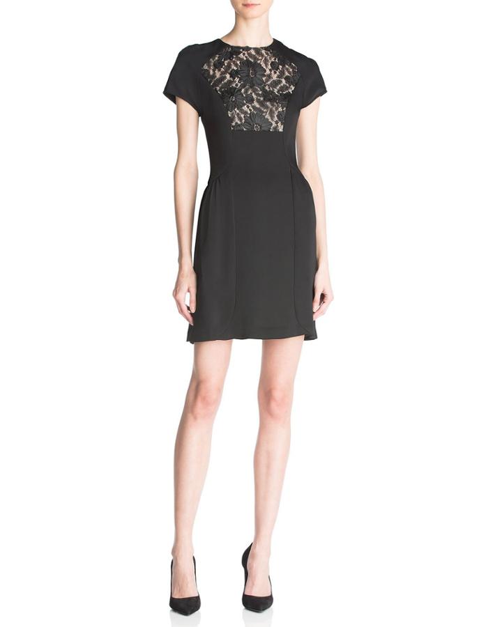 Short-sleeve Lace Front-yoke