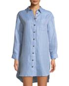 Bennett Button-front Striped Coverup