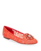 Jeweled Lace Ballet Flats