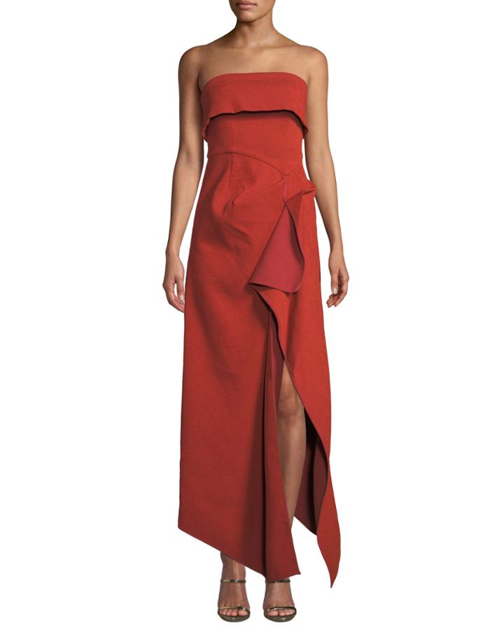 Fluidity Strapless Ruffled