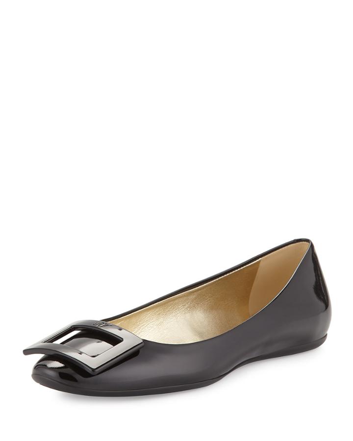 Gomette Patent Leather Flat, Black