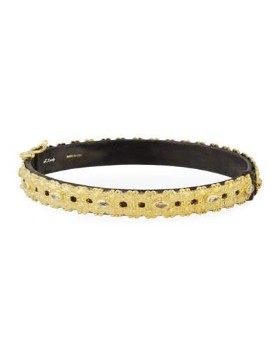 Old World 18k Carved Bangle W/