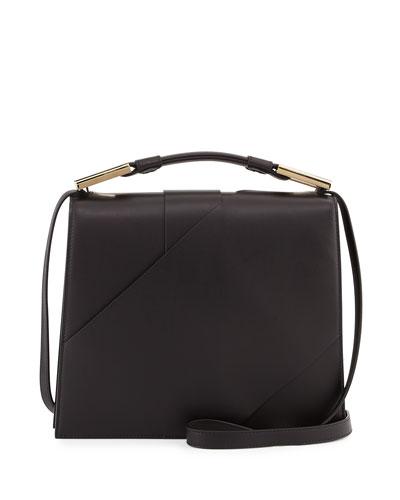 Charlotte Origami Leather Handbag, Black