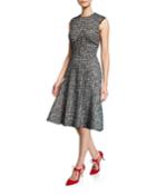 Metallic Tweed Sleeveless Dress