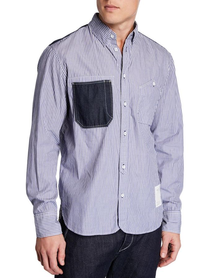 Men's Levine Chambray Trim Striped