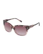 Alex Two-tone Tortoise Acetate Butterfly Sunglasses, Pink