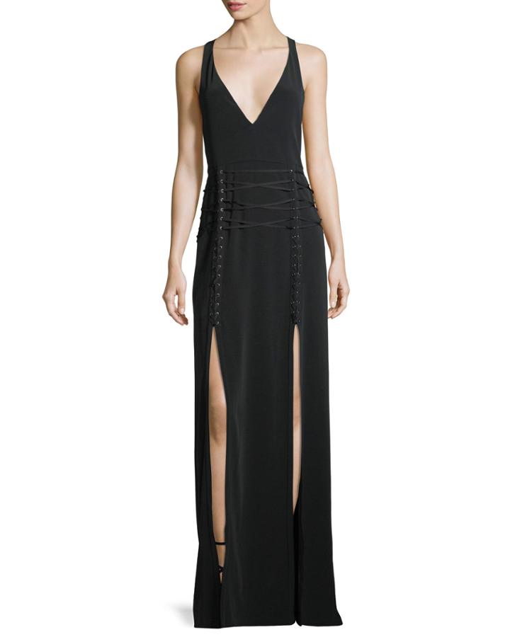Philosophers Stone Lace-up Double-slit Gown
