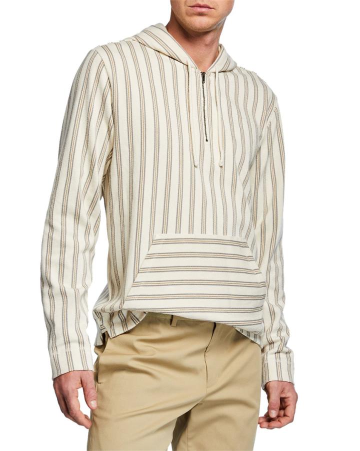 Men's Striped Half-zip Hoodie