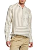 Men's Striped Half-zip Hoodie