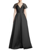 V-neck Ball Gown W/