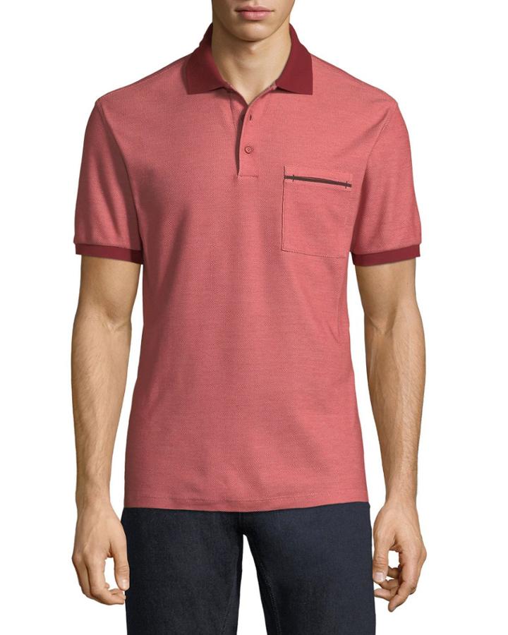 Contrast-trim Pique Polo