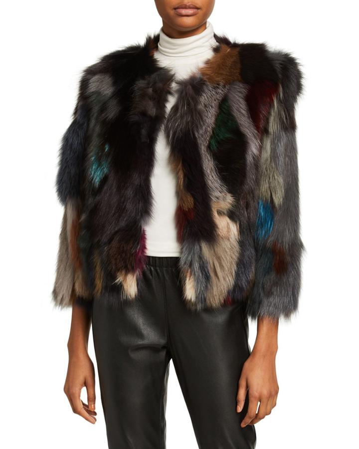 Patchwork Fox Fur Coat