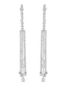 14k Five-strand Floating Diamond Dangle Earrings