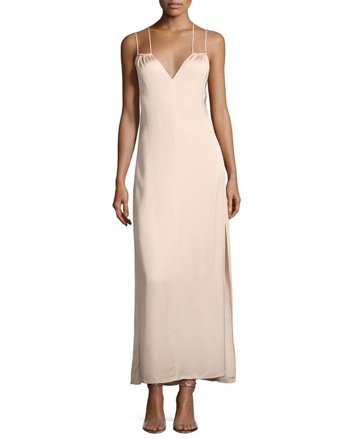 Jericho Double Spaghetti Strap Maxi Dress, Blush