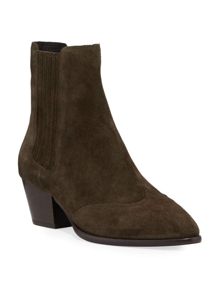 Hook Suede Western Booties