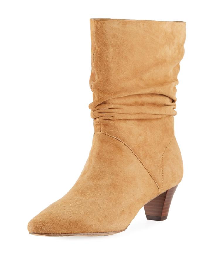 Nica Slouchy Suede Low-heel Booties