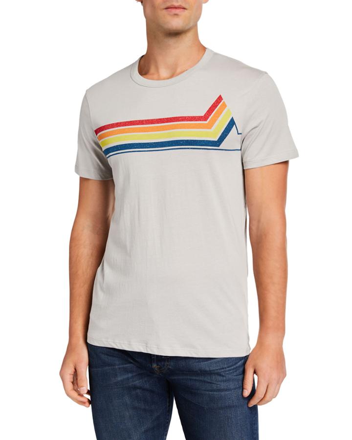 Men's Mountain Stripes Cotton T-shirt