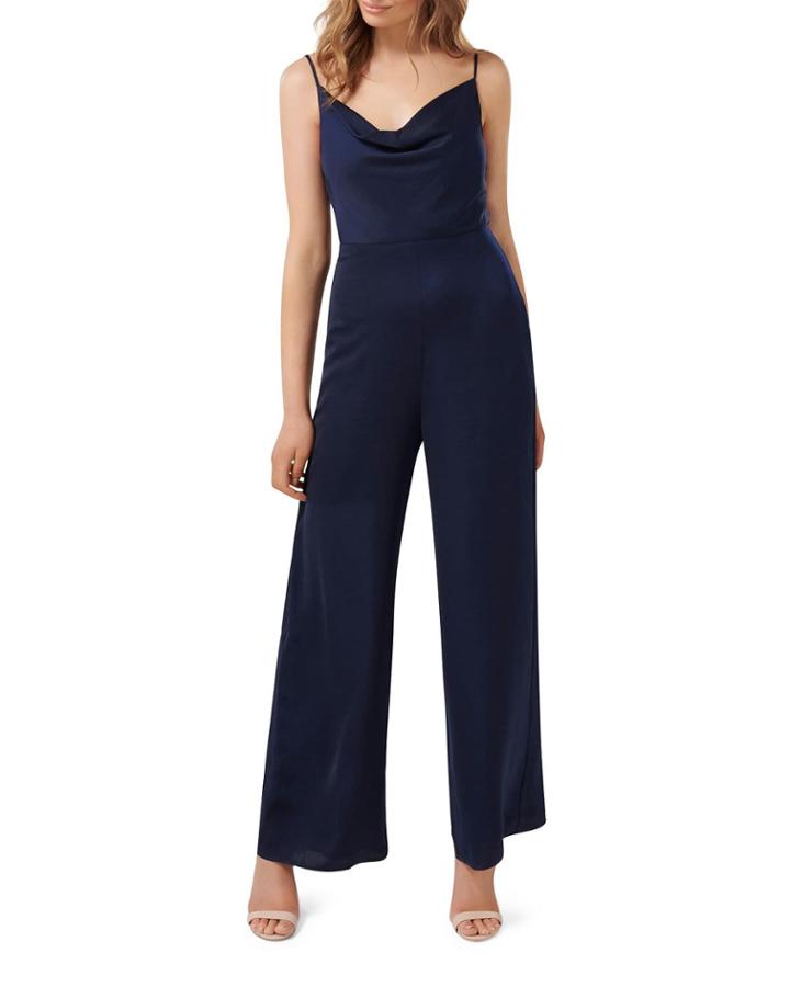 Cowl-neck Slip Top Jumpsuit