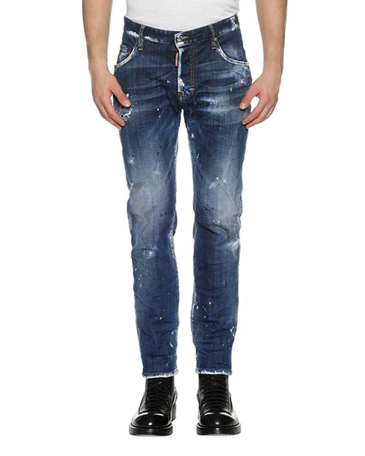 Distressed Skater Skinny Jeans, Day Dreams (blue)