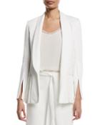 Crinkle Crepe Slit-sleeve Blazer