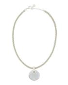 Storm Braided Leather & Coin Pearl Pendant Necklace, Gray