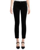 Pretty Fit Mid-rise Straight-leg Velvet Pants