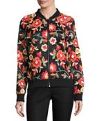 Allover-embroidered Bomber Jacket,