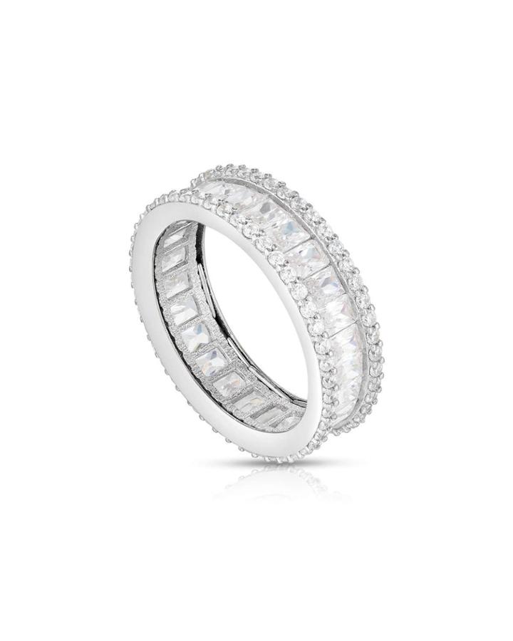 Emerald-cut & Pave Ring,