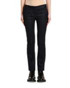 Pinstriped Flannel Boy-cut Cigarette Pants