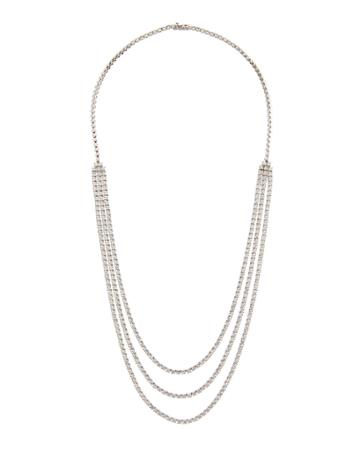 18k Three-row Diamond Tennis Necklace