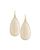 Mother-of-pearl Teardrop Earrings, White