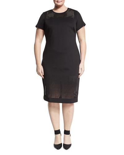 Rectangle Gradient Bodycon Dress, Black,
