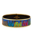 Estate Wide Multi-belt Enamel Bracelet, Blue