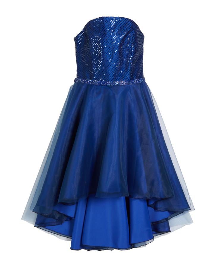 Sequin Embroidered & Organza High-low Dress,
