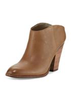 Hailey Leather Block-heel Bootie,
