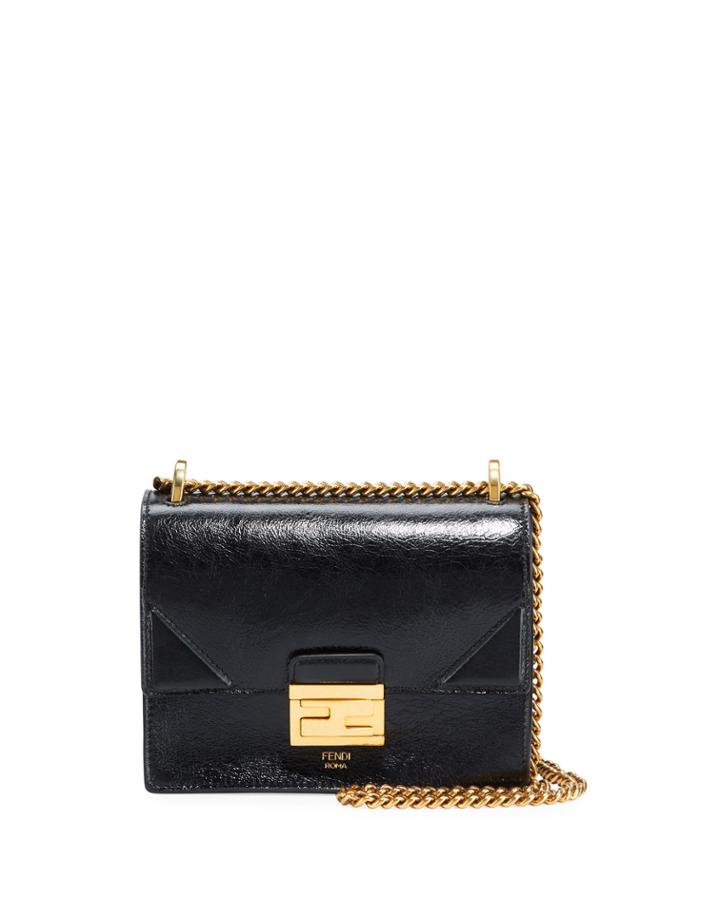 Kan Old Shiny Leather Crossbody Bag