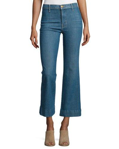 The Sea Crop Flare-leg Jeans, Clear Water Wash