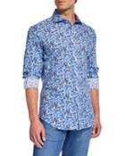 Men's Shaped-fit Circle-print Long-sleeve