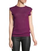Fray Sleeveless Fine Cashmere Top