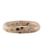 18k Rose Gold Paisley Enamel Bangle W/ Diamonds, Tan/brown