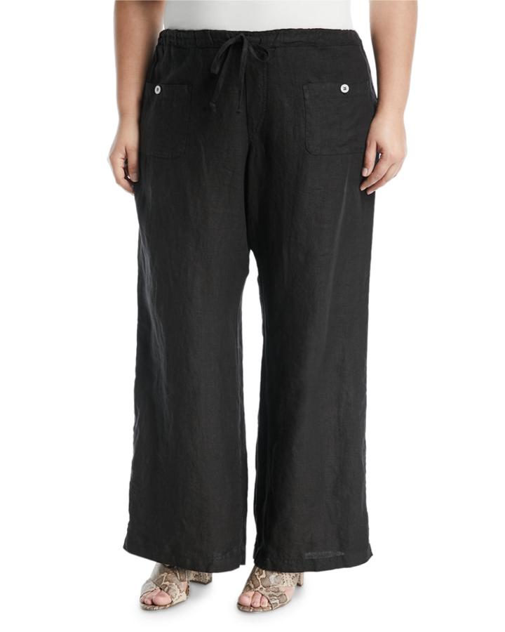 Wide-leg Linen Pants,