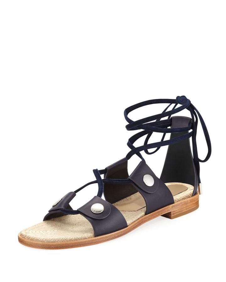 Evelyn Lace-up Flat Leather