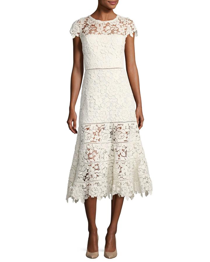 Celedonia Round-neck Fit-and-flare Lace Guipure
