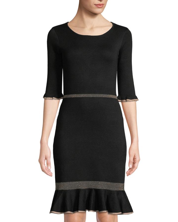 Glitter Stripe Flounce-hem