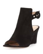 Open-toe Slingback Wedge Bootie