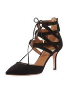 Belgravia Suede Lace-up Pump, Black