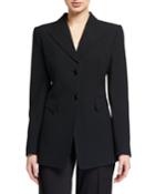 Two-button Peak-lapel Crepe