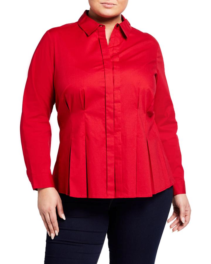 Plus Size Peplum Pleated