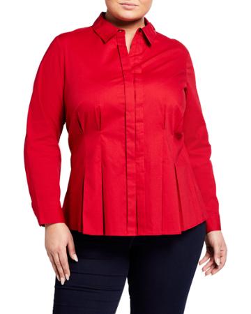 Plus Size Peplum Pleated