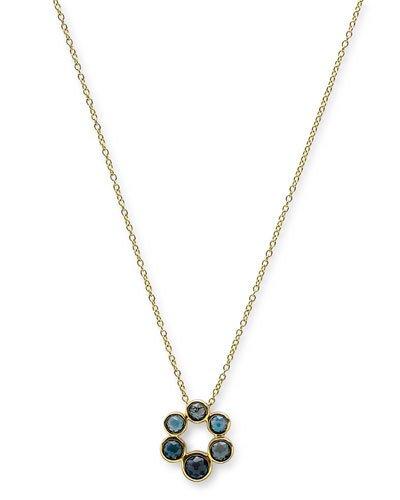 18k Lollipop&reg; Flower Cluster Pendant Necklace In Blue Topaz